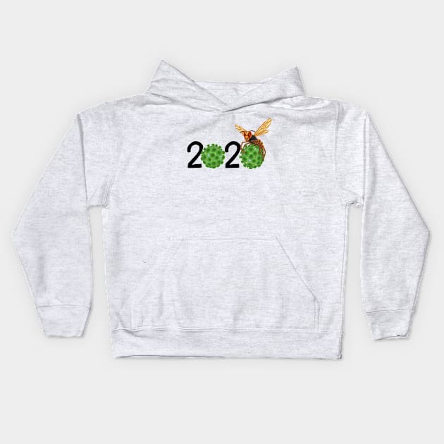 The Bugs of 2020 (green) Kids Hoodie by RollingDonutPress